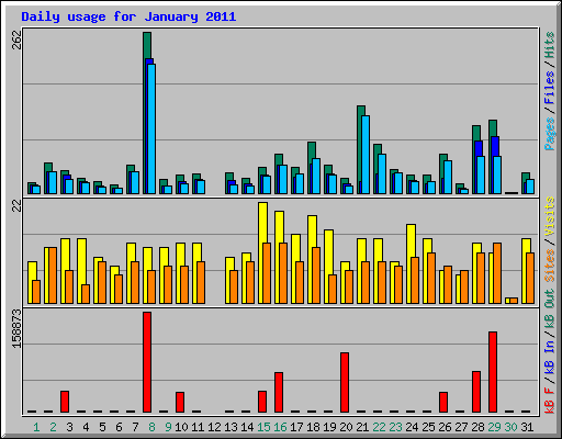 Daily usage for January 2011