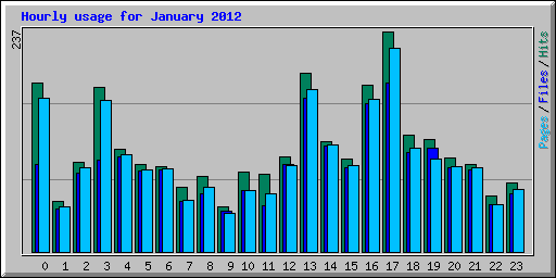 Hourly usage for January 2012